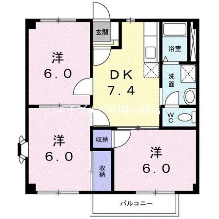 アミューズＣの物件間取画像